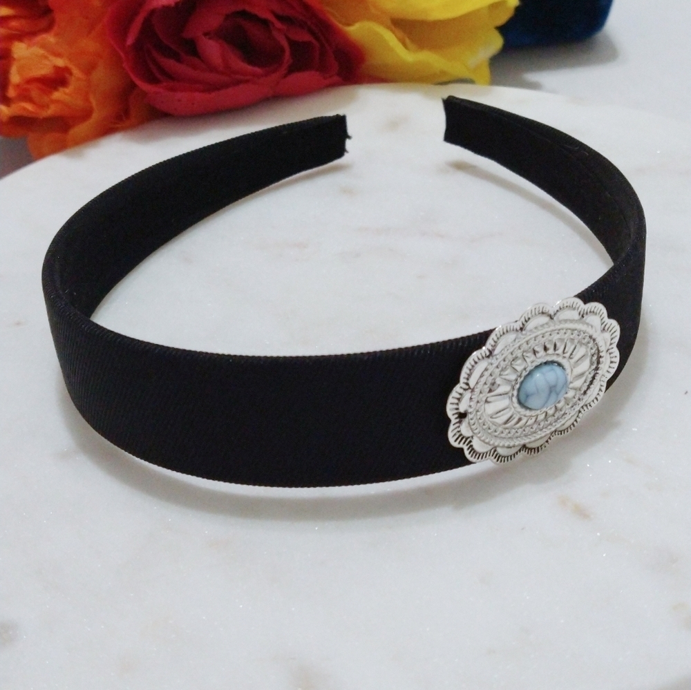 Western Style Turquoise Concho Headband